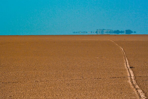 A mirage in the Sahara Desert