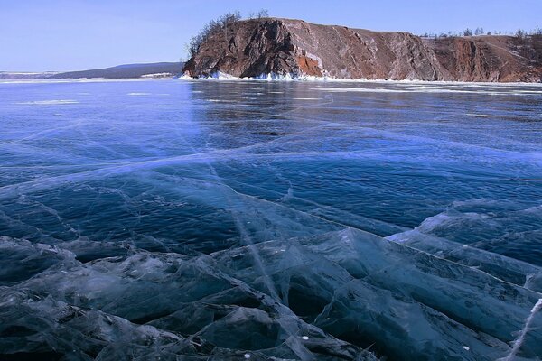 Frozen Lake Baikal Photo