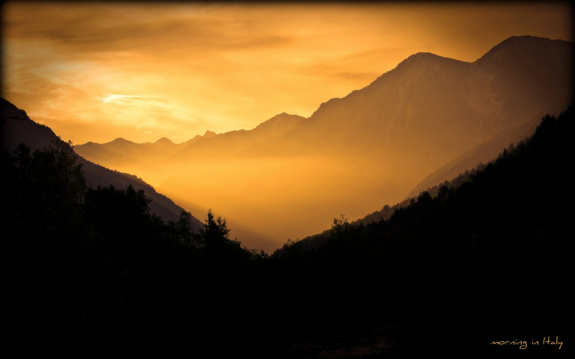 fondos de pantalla naturaleza paisaje amanecer montañas niebla mañana italia cielo