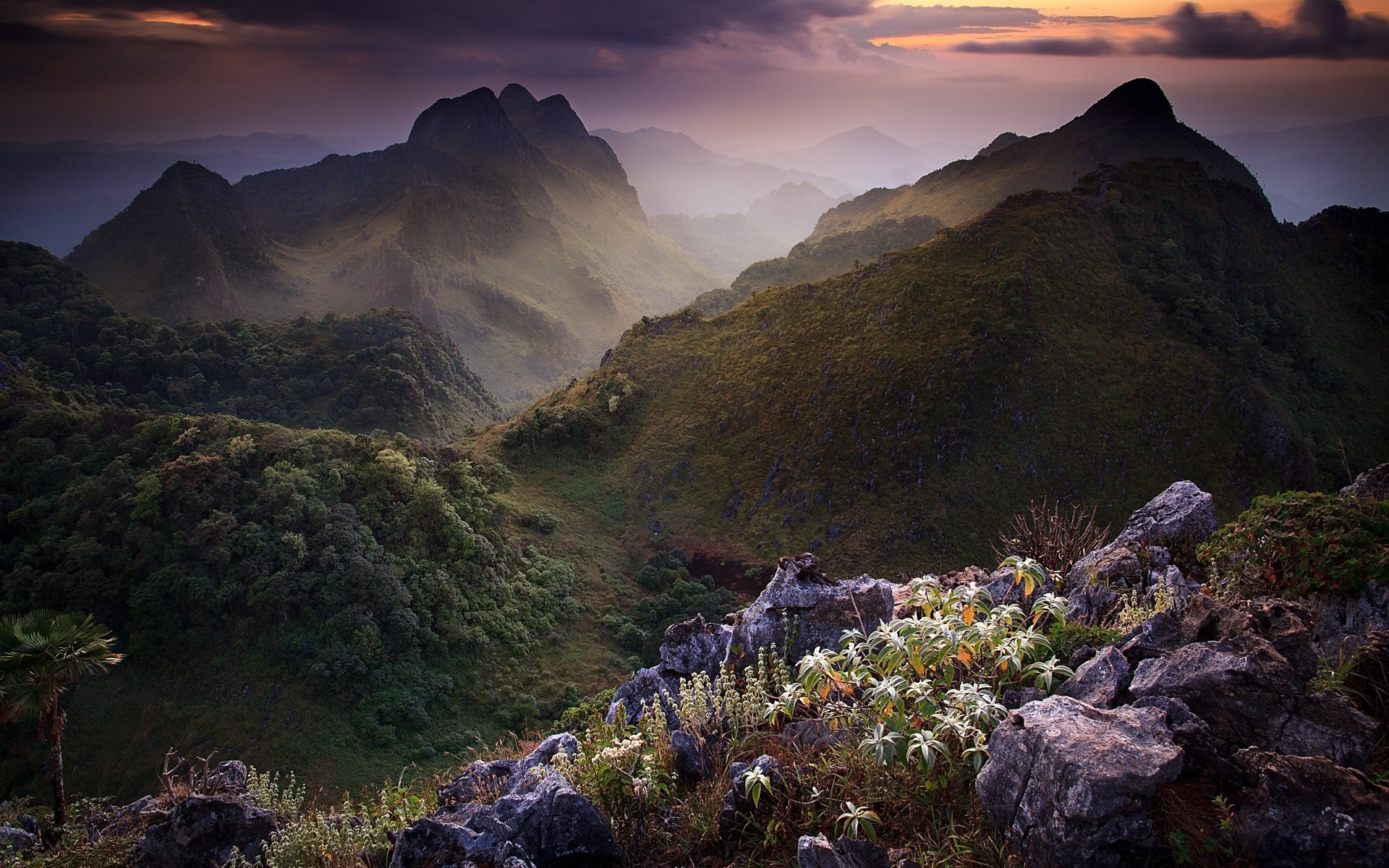 thailand berge vegetation wolken