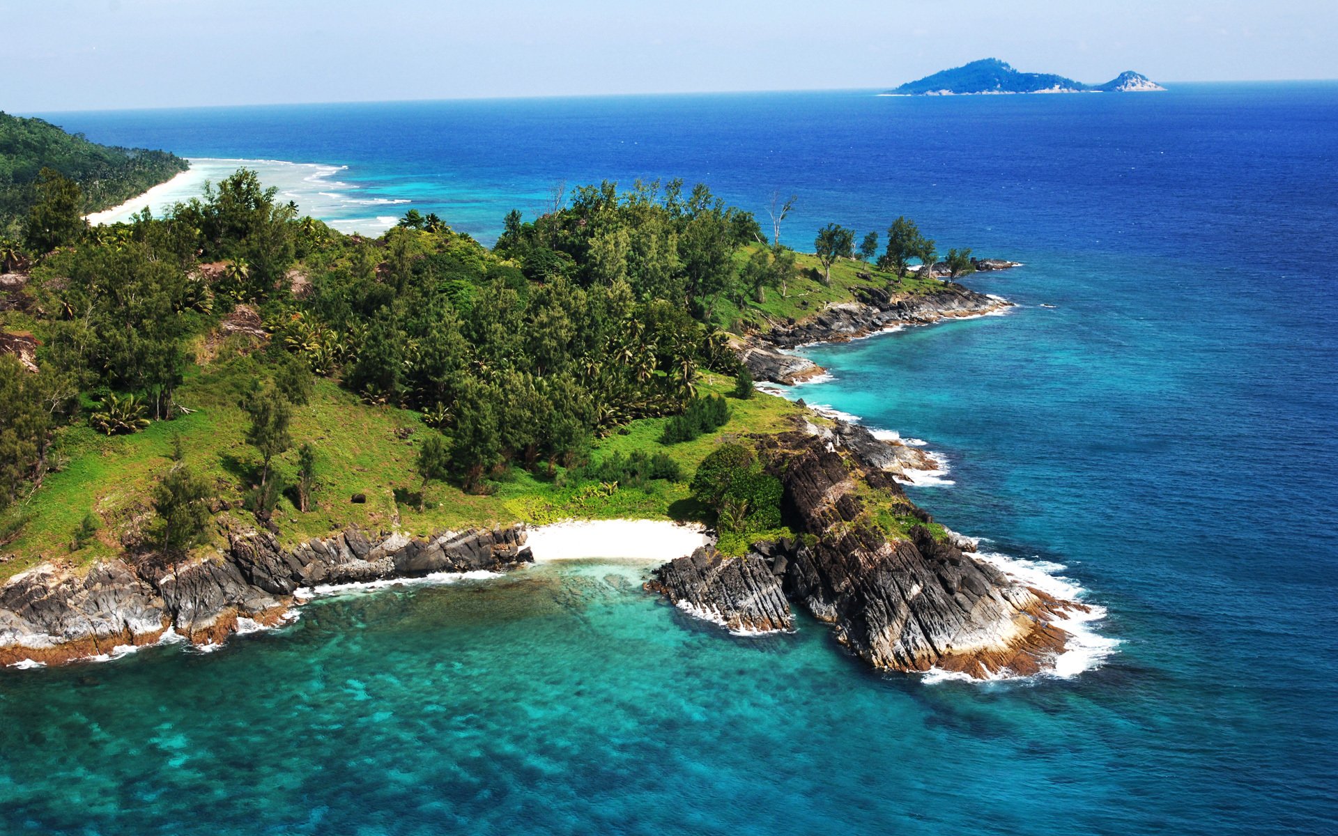 oceano isola natura seychelles isola silhouette