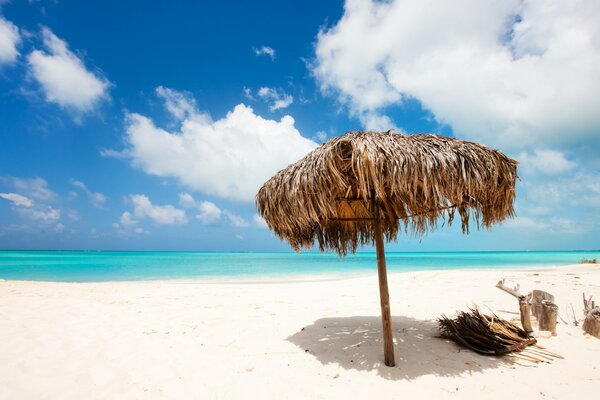 Ocean shore with white sand