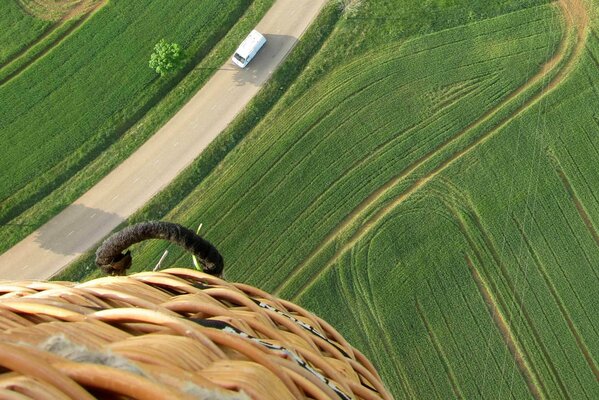 Blick hinunter den Ballon