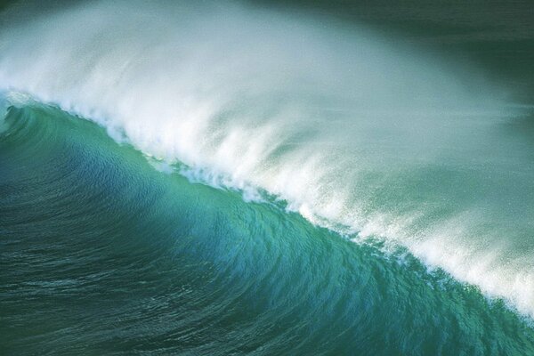 Turquoise wave on the sea storm