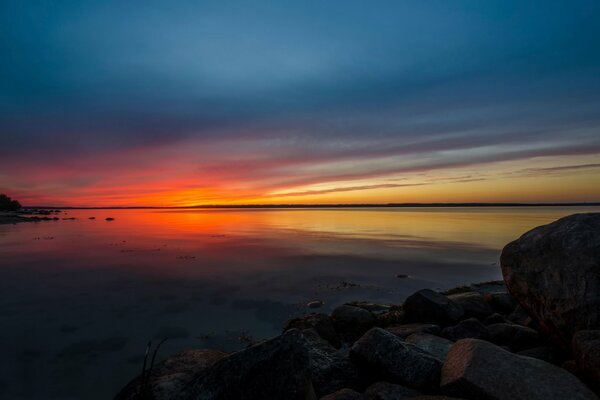 Incredible sunset on the Baltic Sea