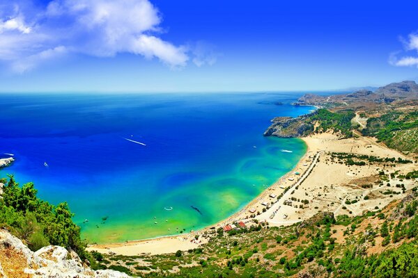 The azure Sea. Sandy beach