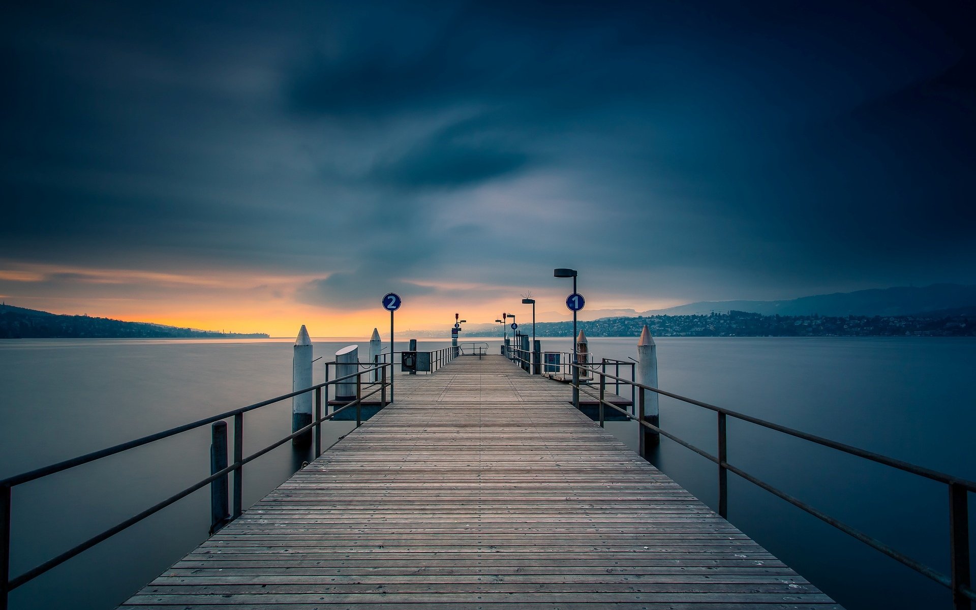 natur pier brücke re fluss wasser sonnenuntergang abend schön hintergrund tapete widescreen vollbild widescreen