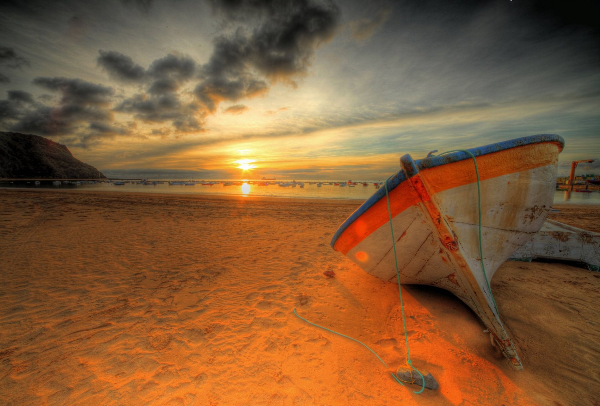 natura cielo nuvole mare onde spiaggia barche tramonto