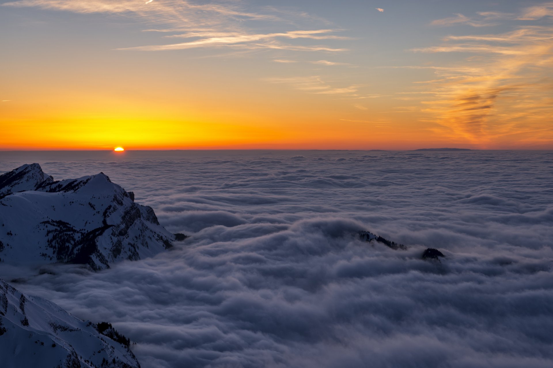 höhe berge wolken sonnenuntergang sonne