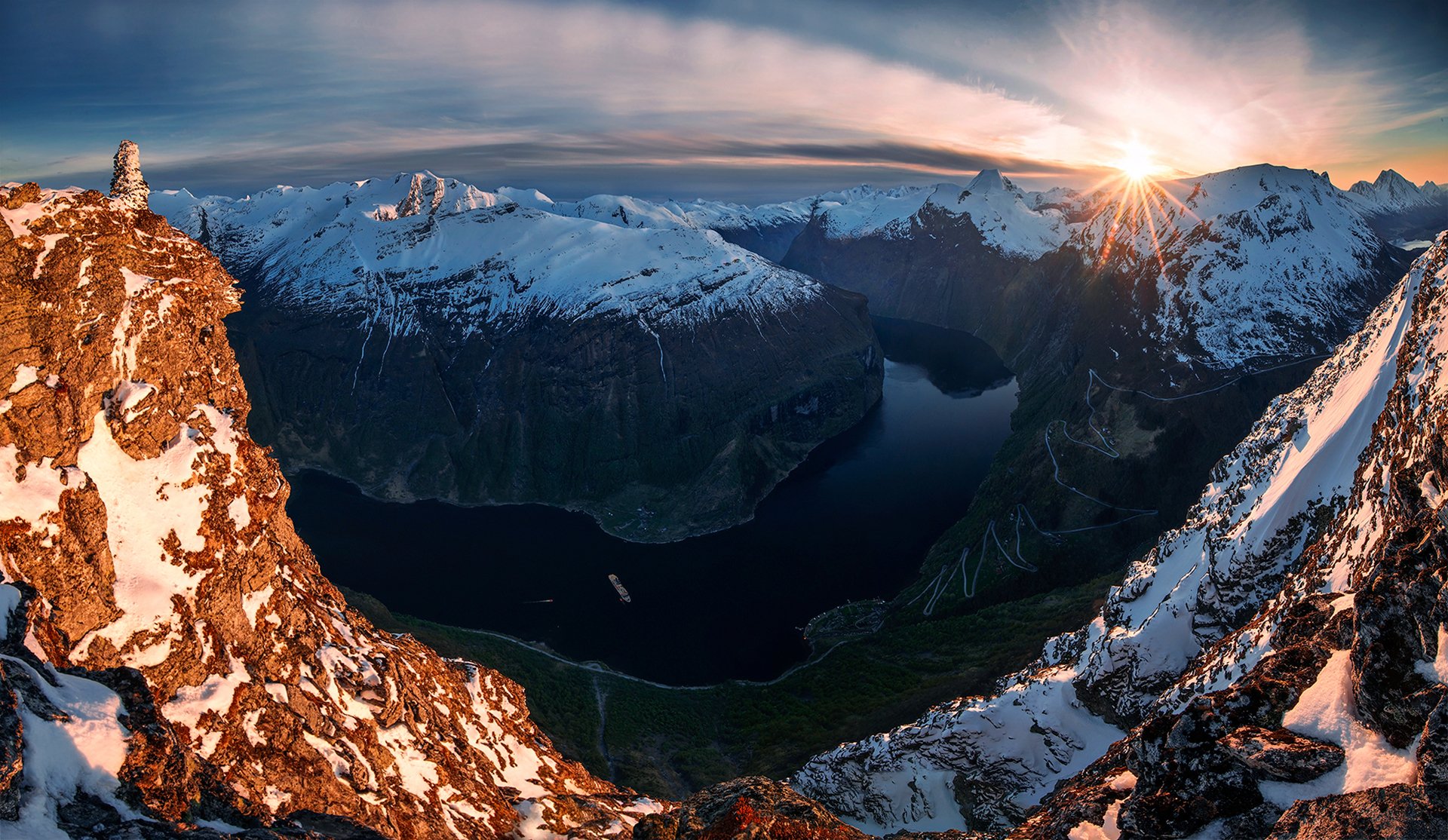 noruega rocas río giro