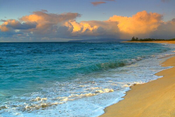 La beauté des vagues sur le sable