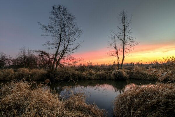 Riflessione dell Alba nel lago