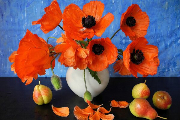 Peinture à l huile merveilleuse avec des images de fruits