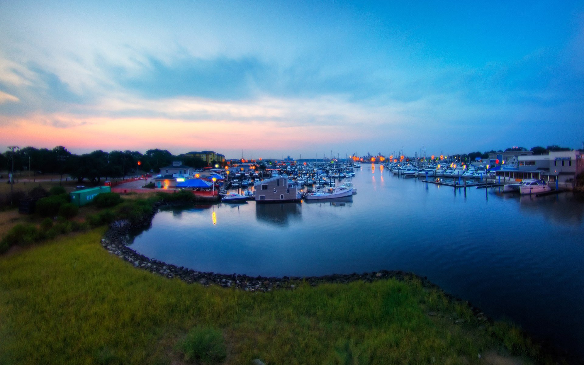 mall bay in the evening