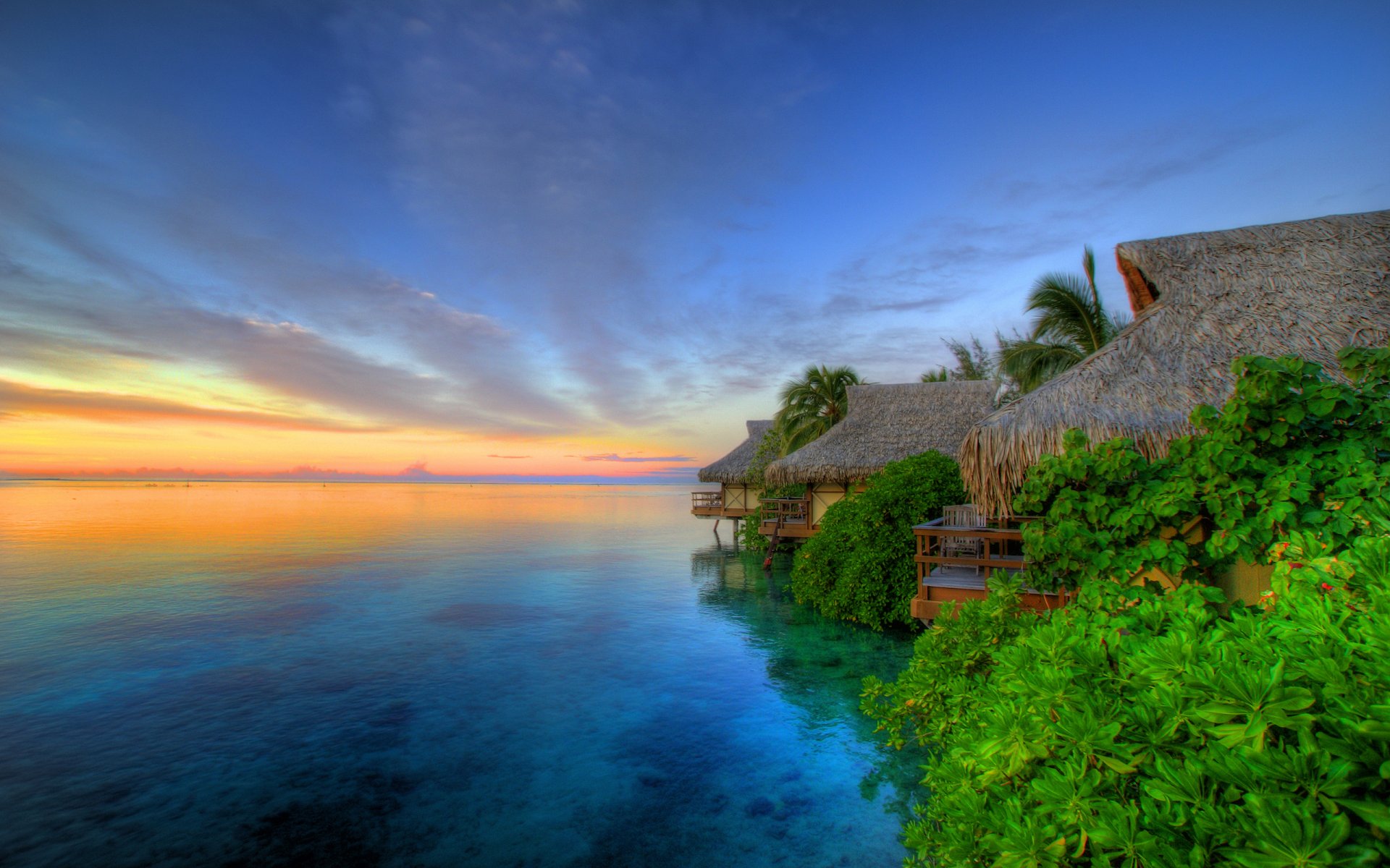 tahiti the island of moorea sunset