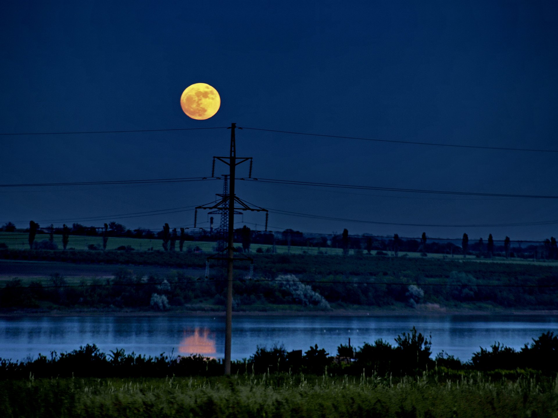 landscape night moon