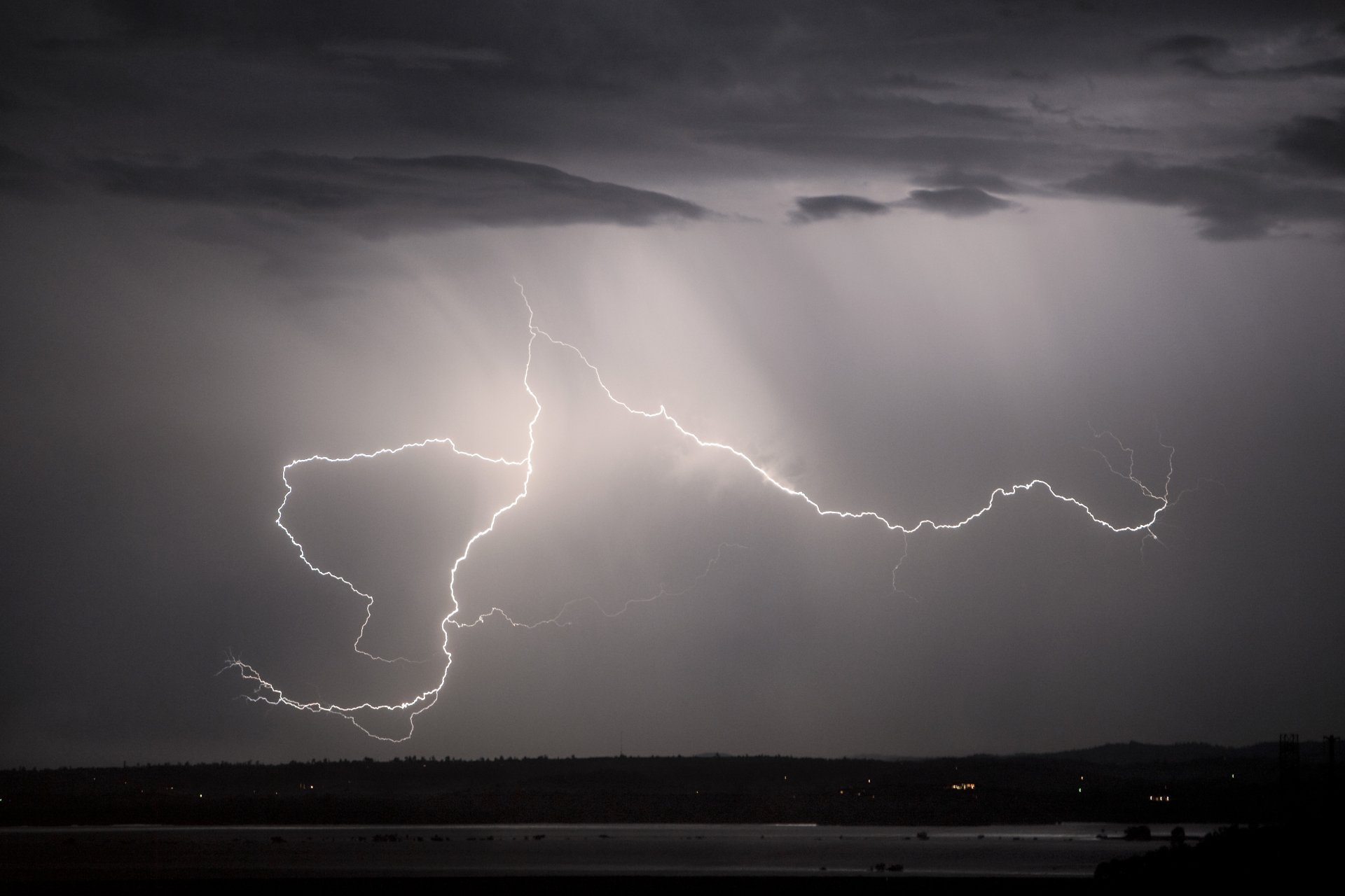 lightning night sky