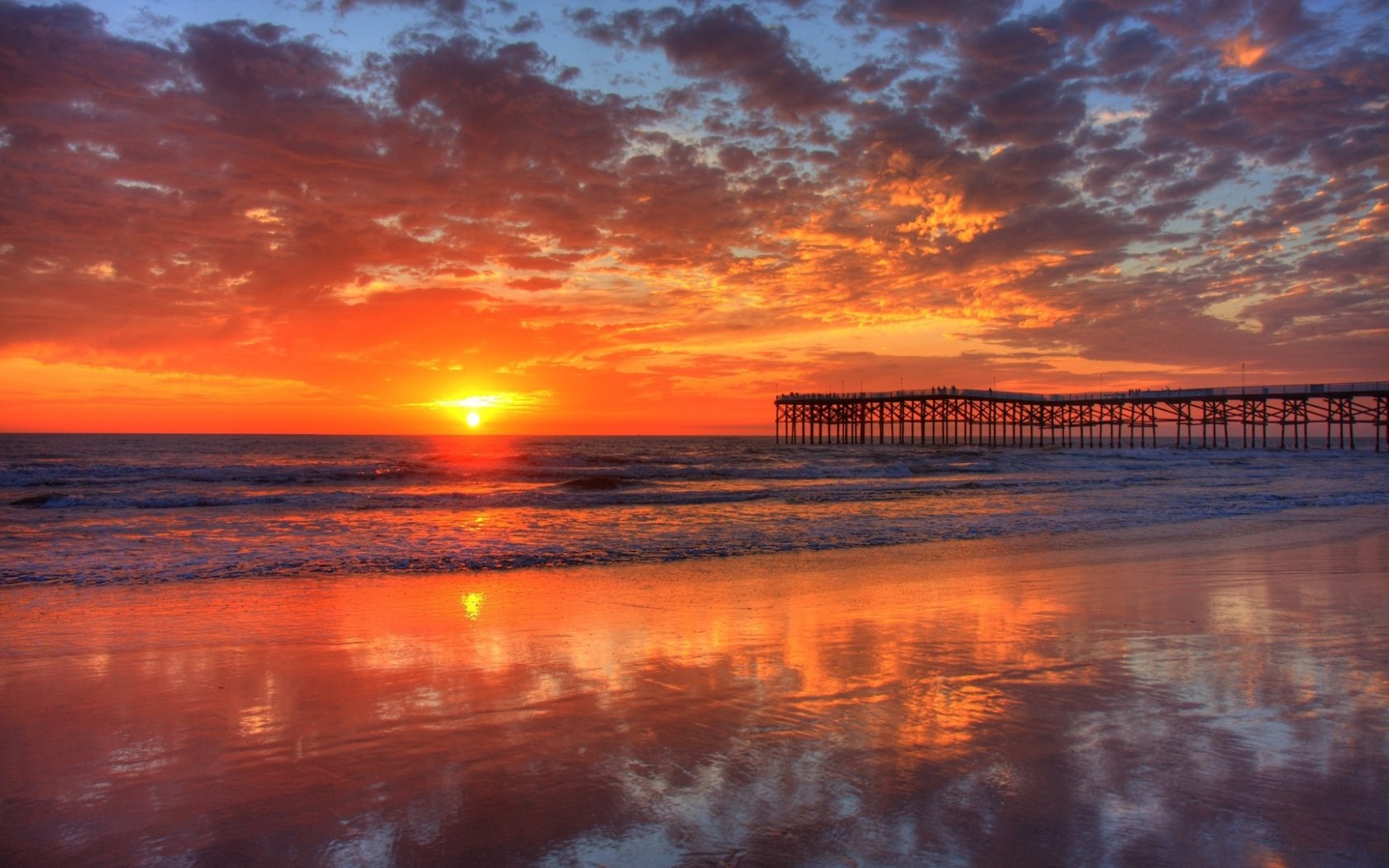 paysage mer sable coucher de soleil