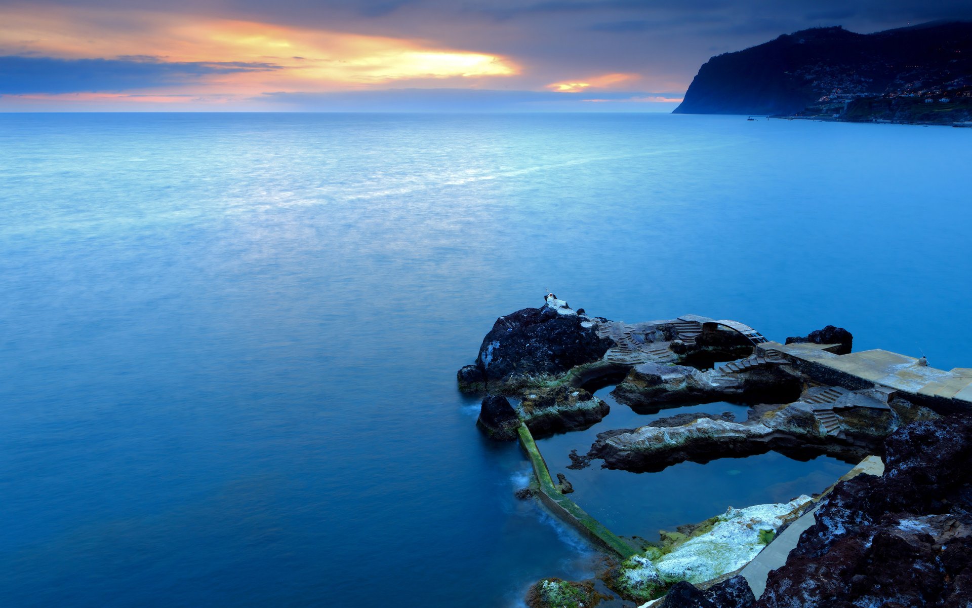 portugal puesta de sol rocas mar