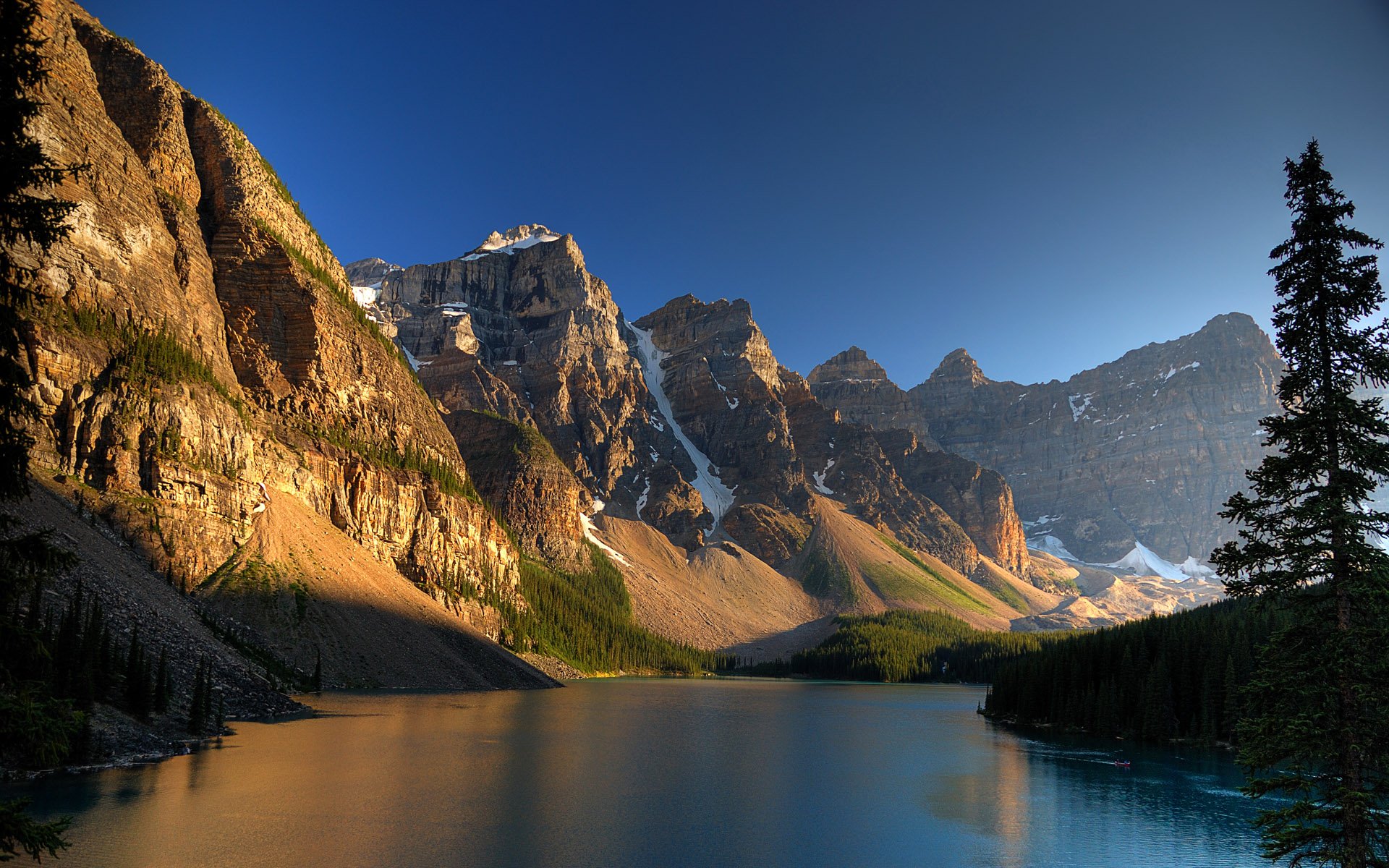 lago rocas árboles