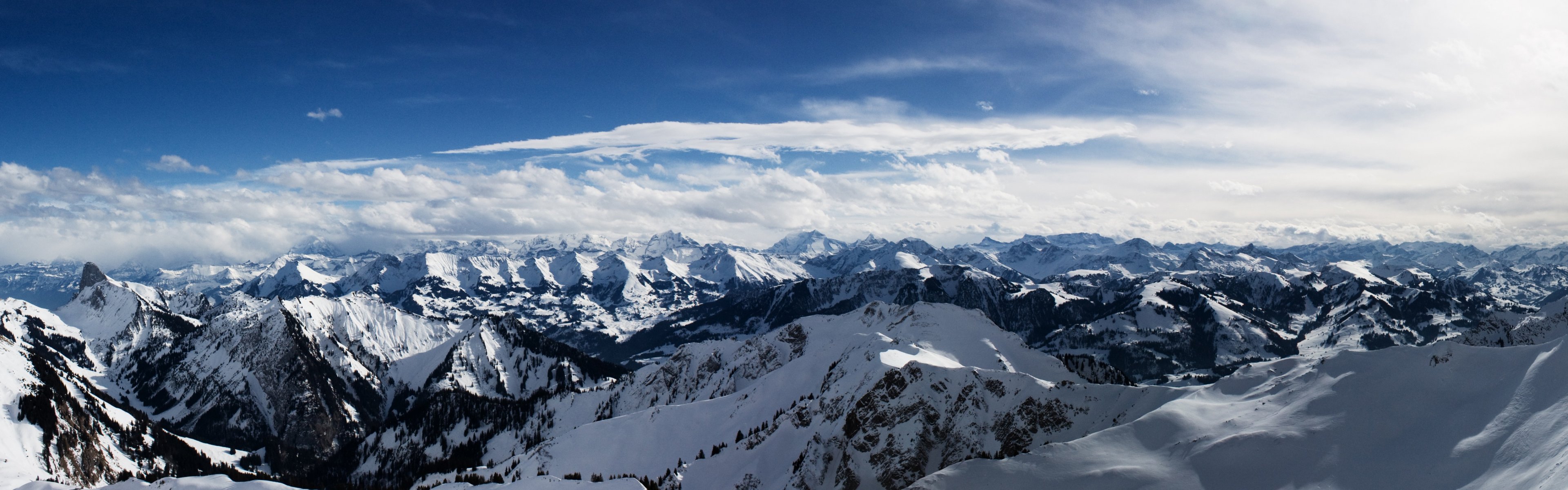 alpes montagnes neige ciel