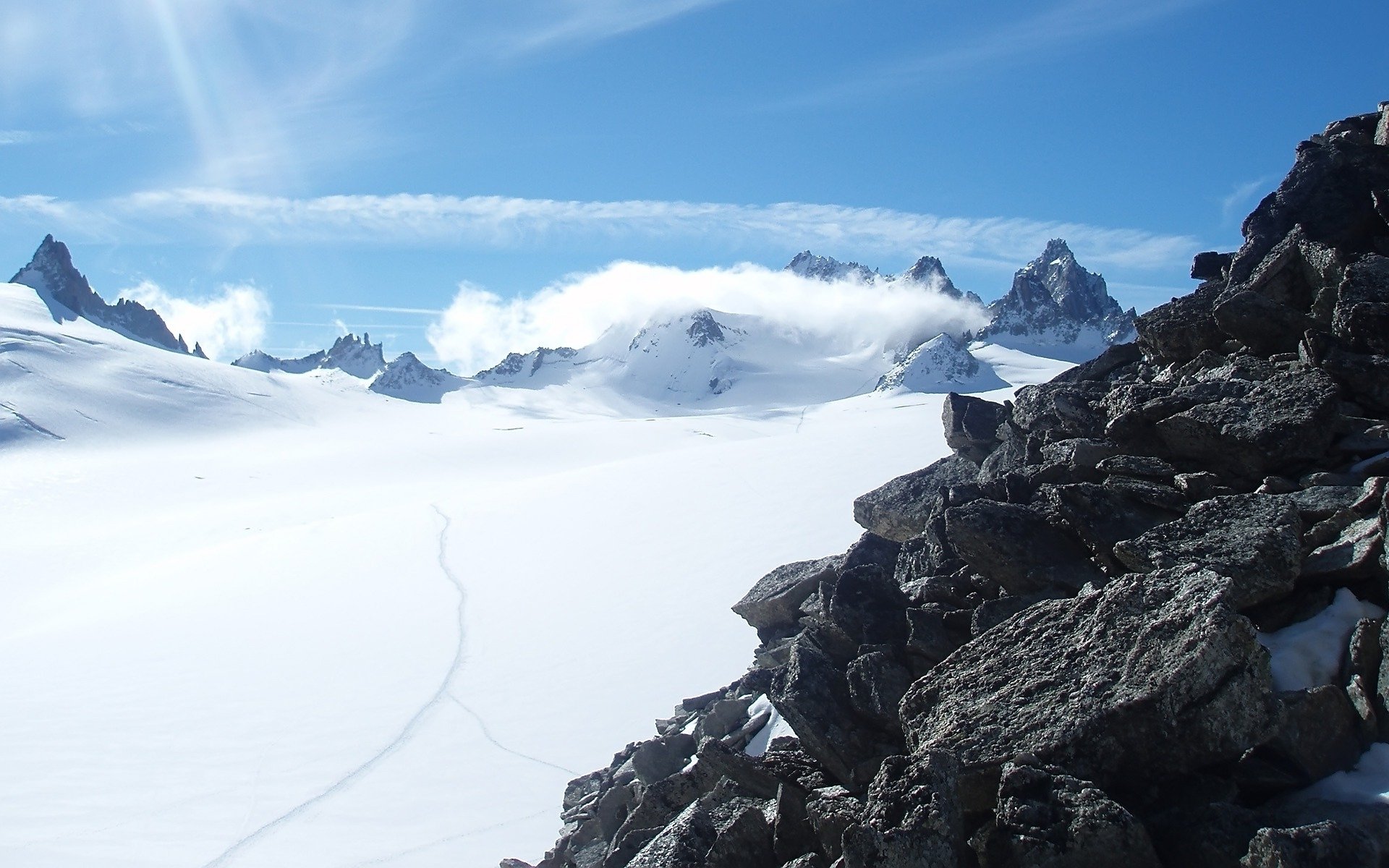 montagnes neige ciel