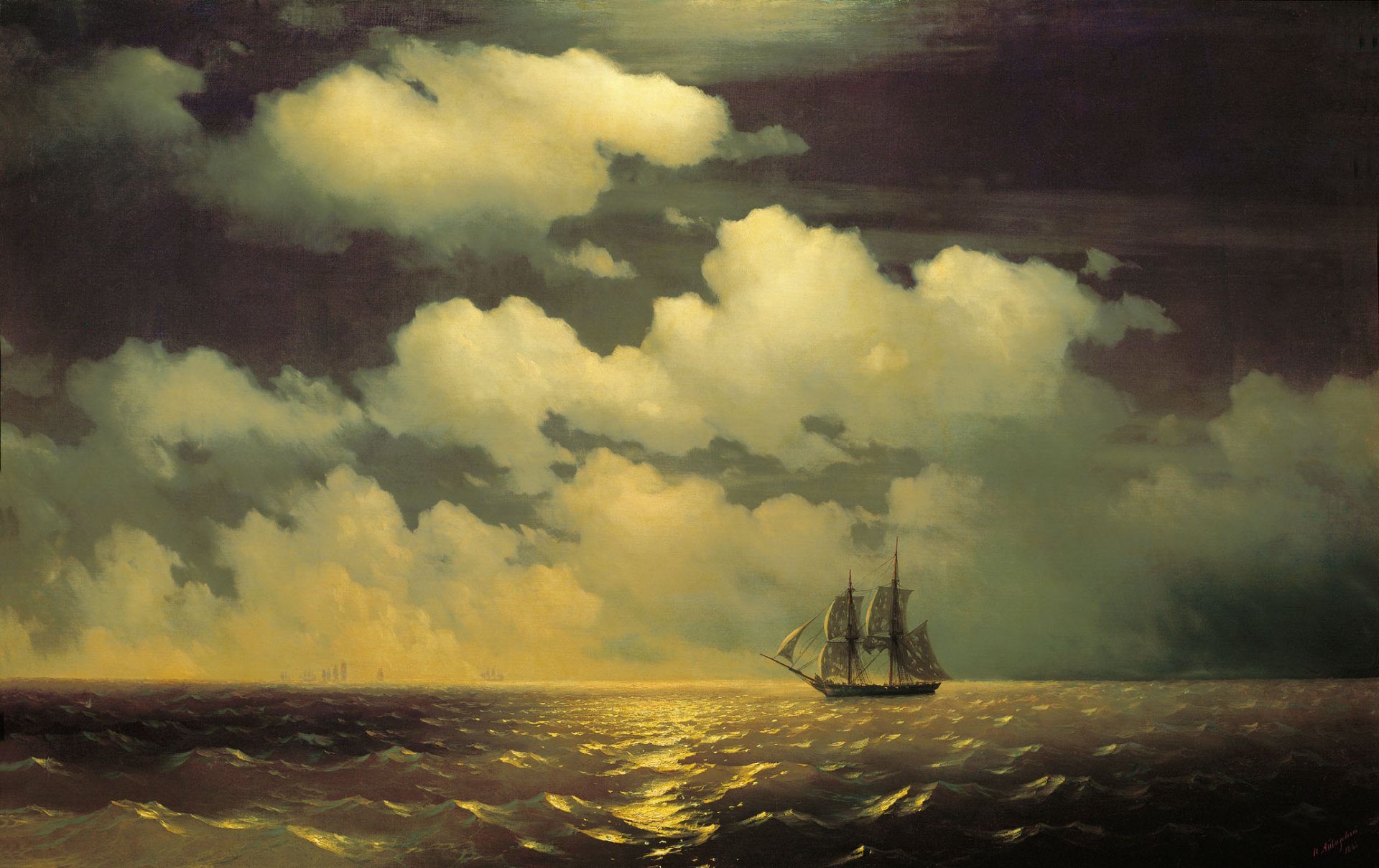 aivazovsky brigantino mercurio pittura