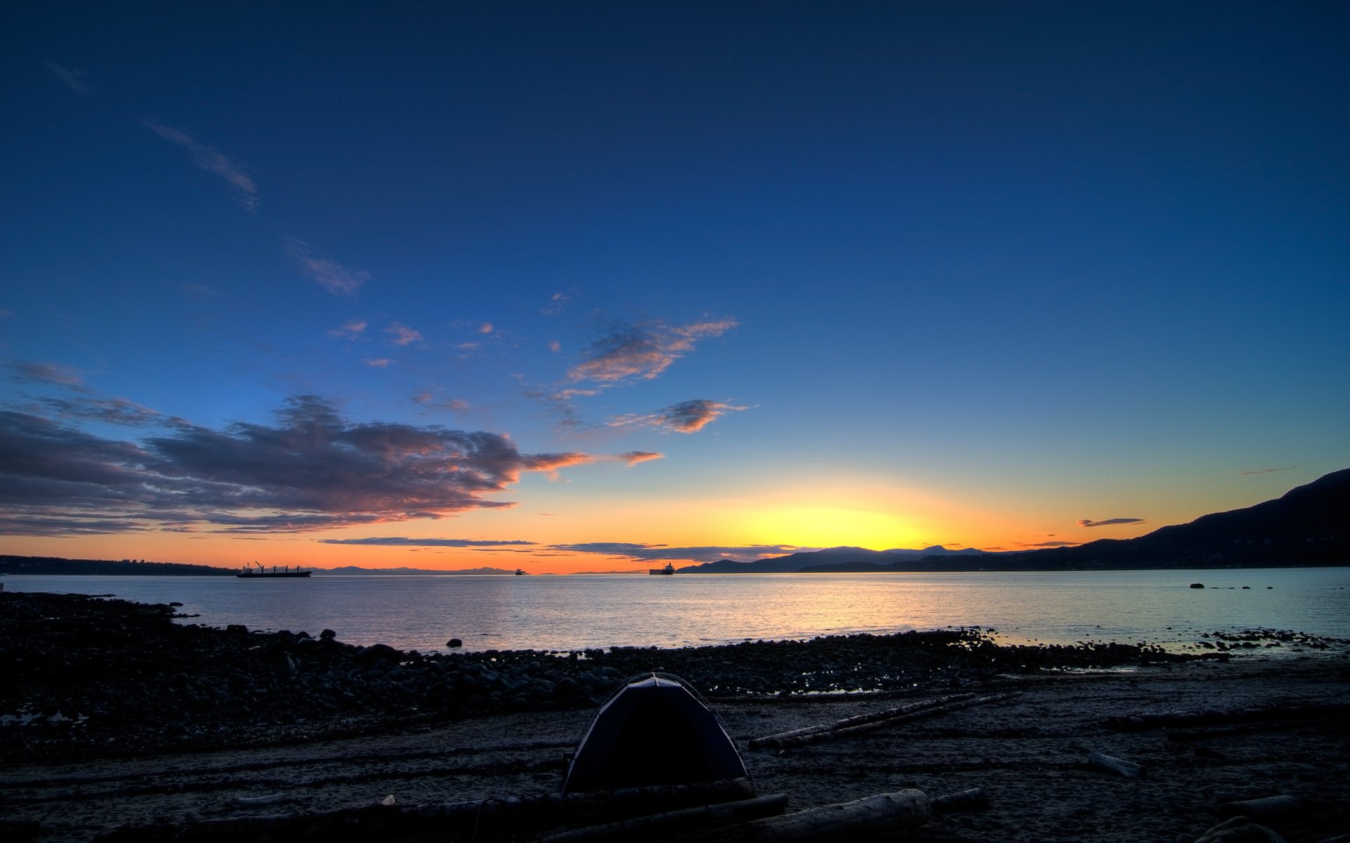 vancouver coucher de soleil océan stanley park