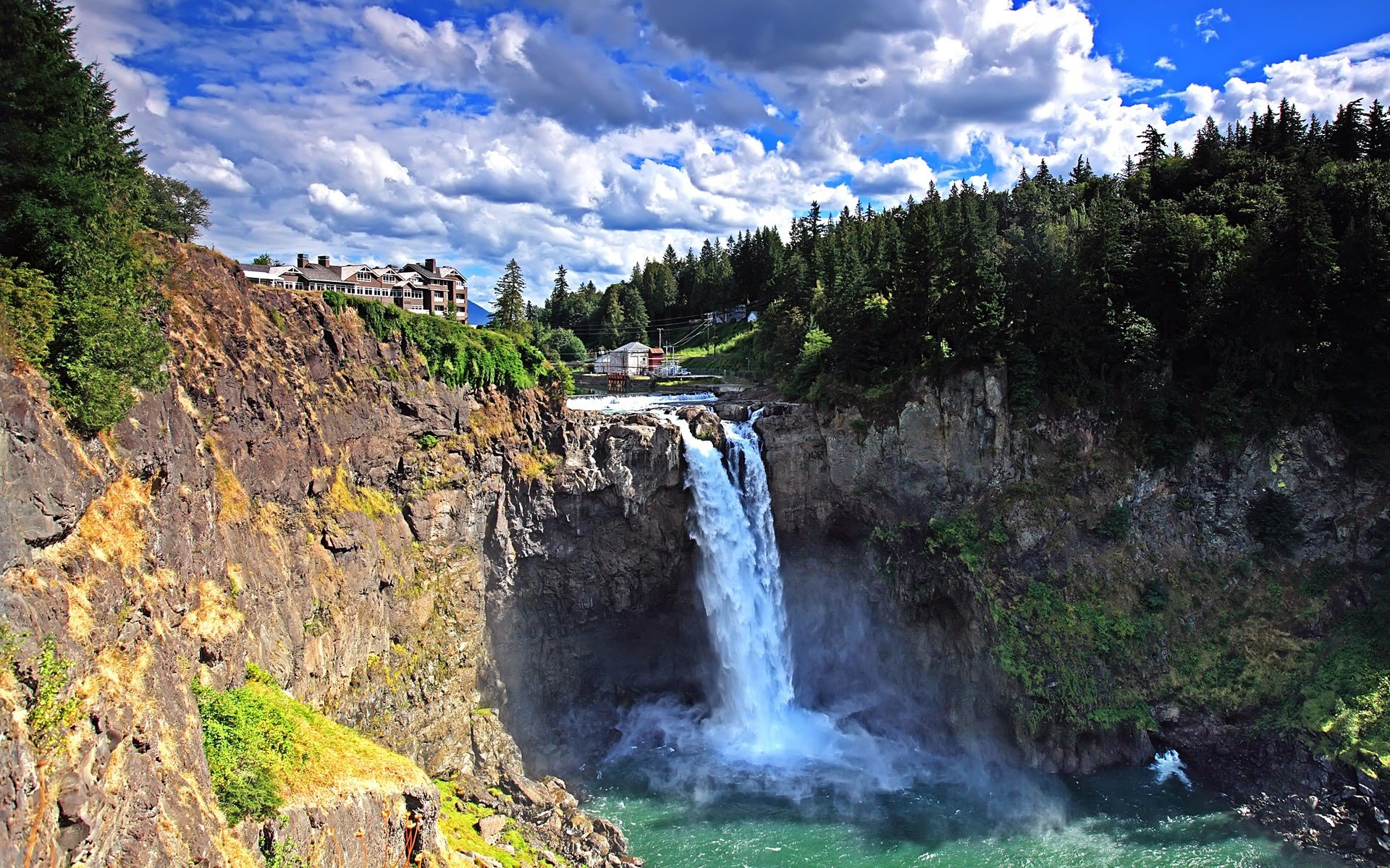 waterfall rock forest