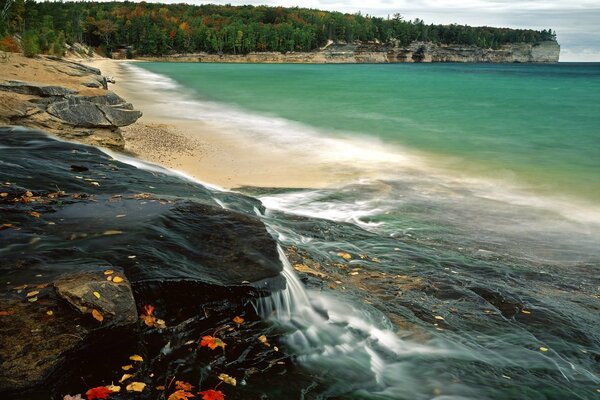 Costa rocosa de otoño