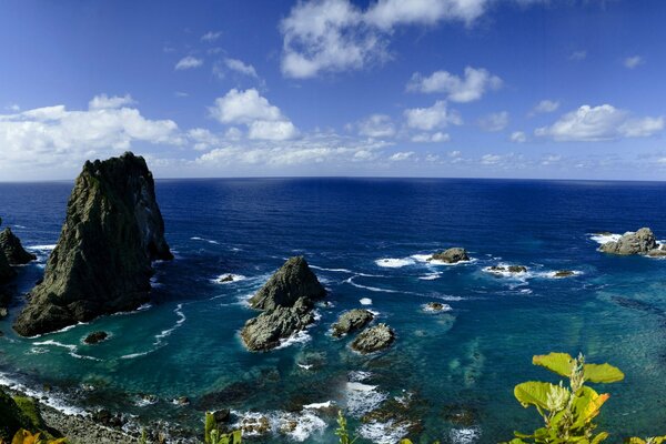 Japanese seashore by day