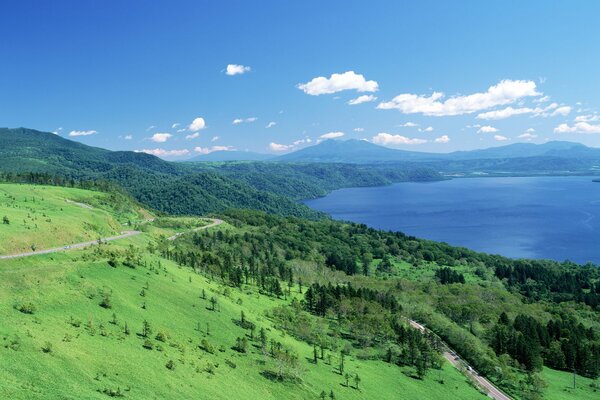 Landschaft der japanischen Stadt Hokkaido