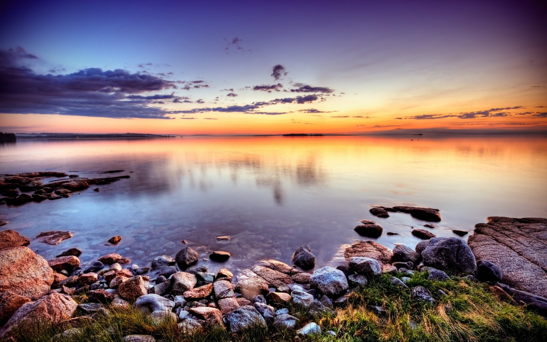 tones beach sunset lake cloud