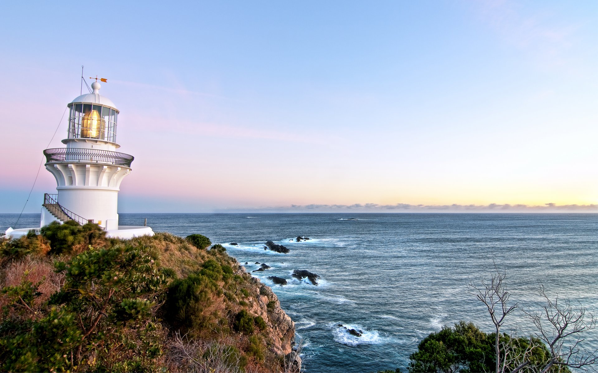 australia sea sky sunrise lighthouse