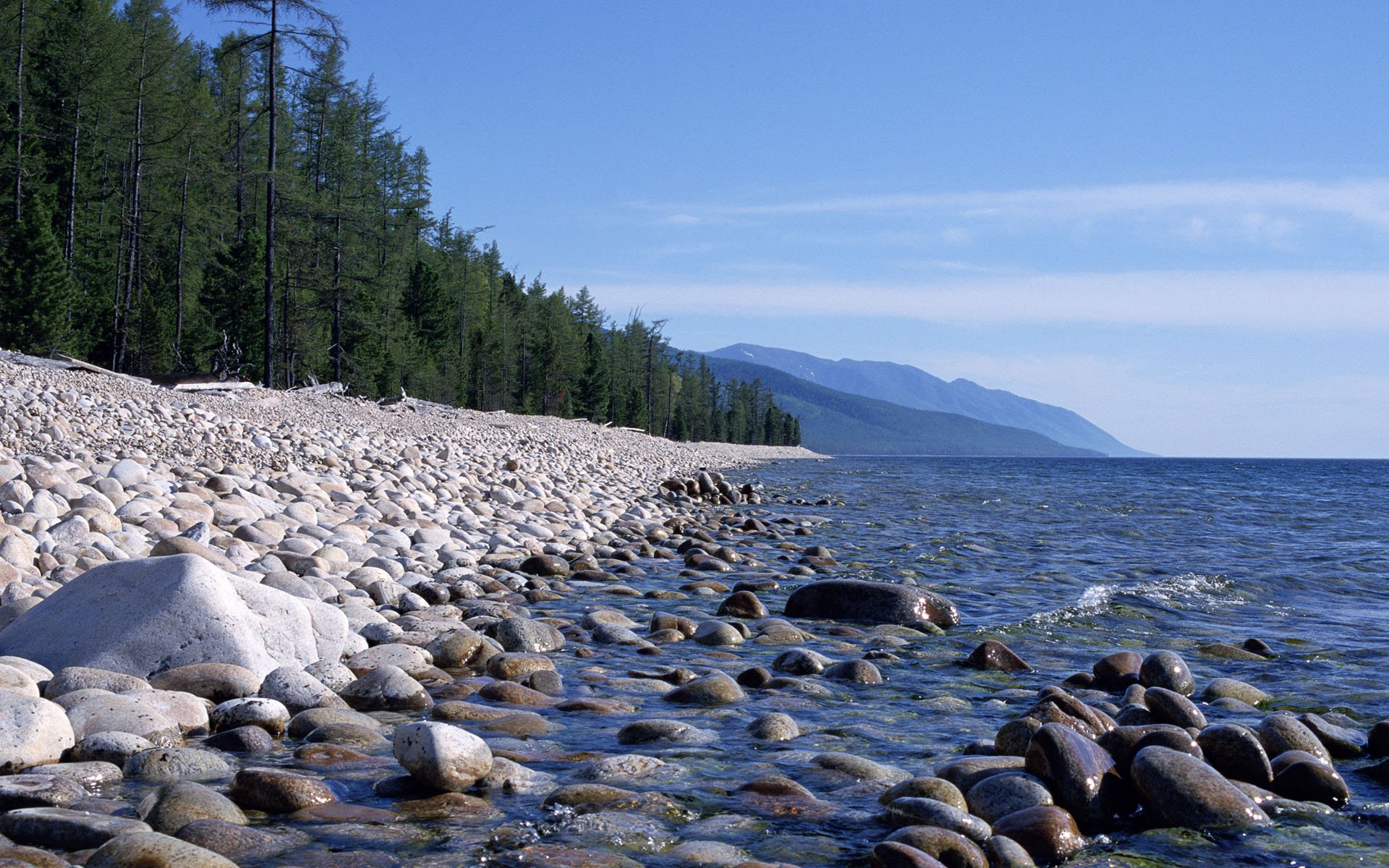 steine bäume wald berge wasser