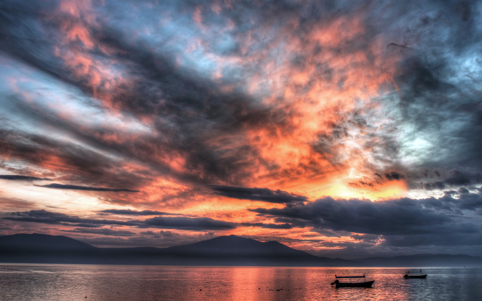 boat clouds mexico sea sky sunset water