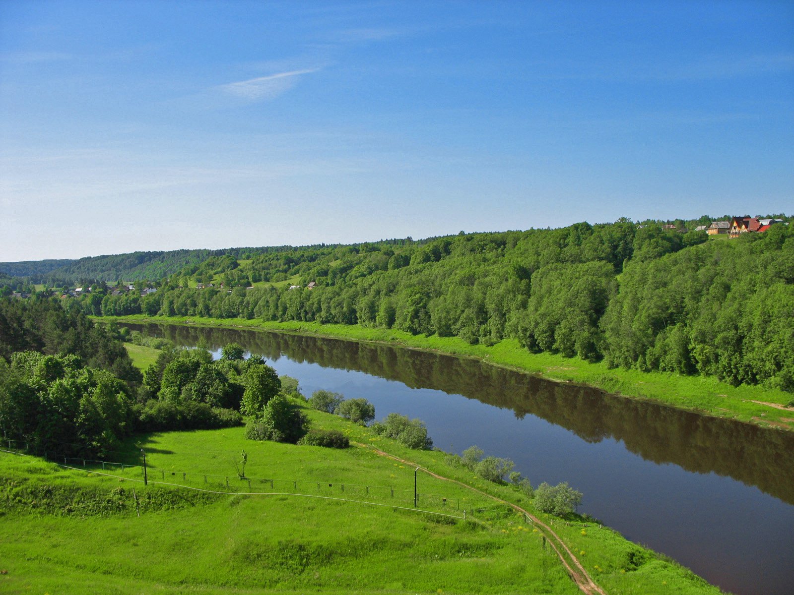 grün himmel fluss straße