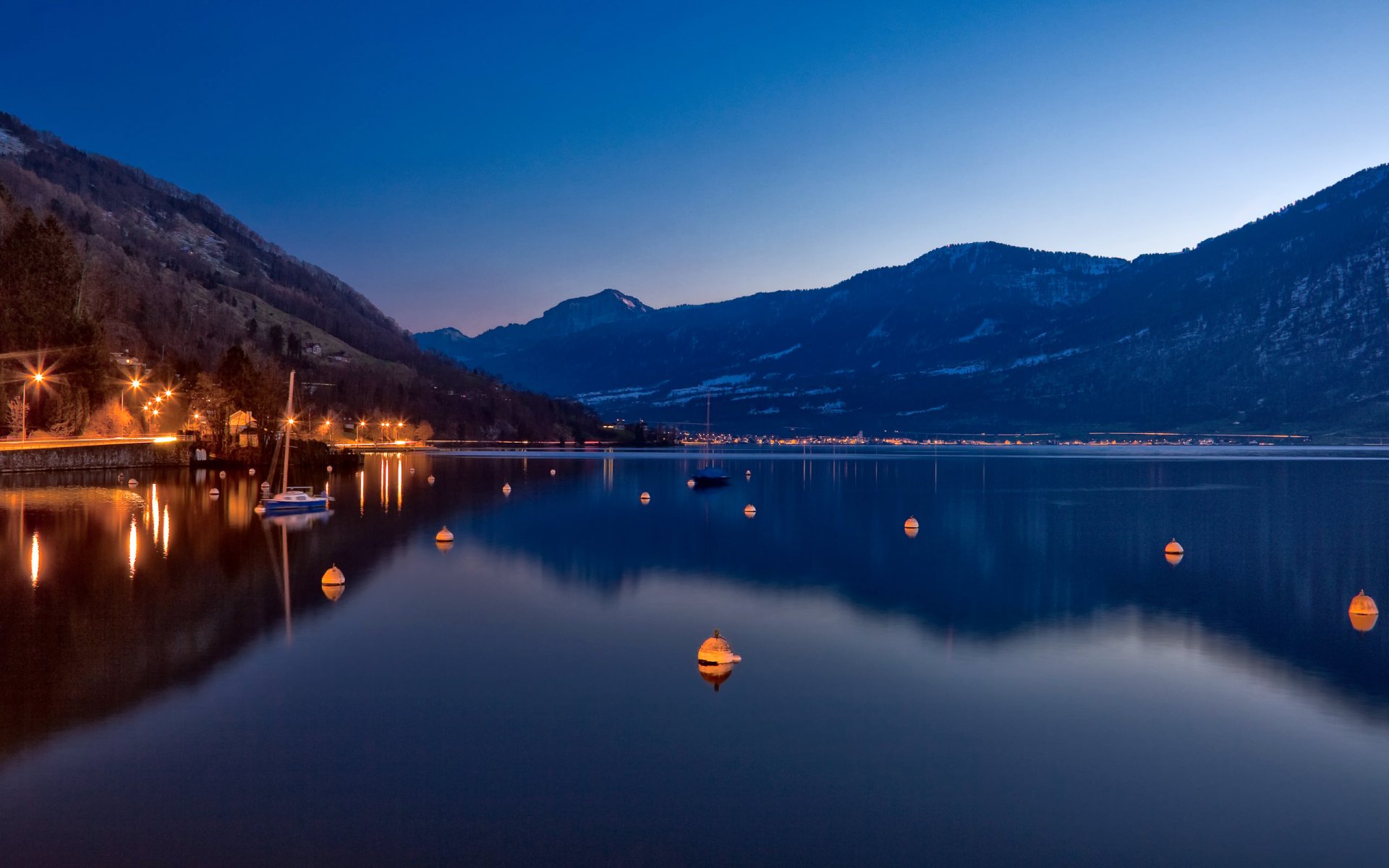 suisse lac nuit