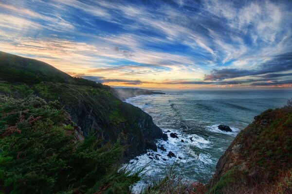 Rocky cliff on the seashore