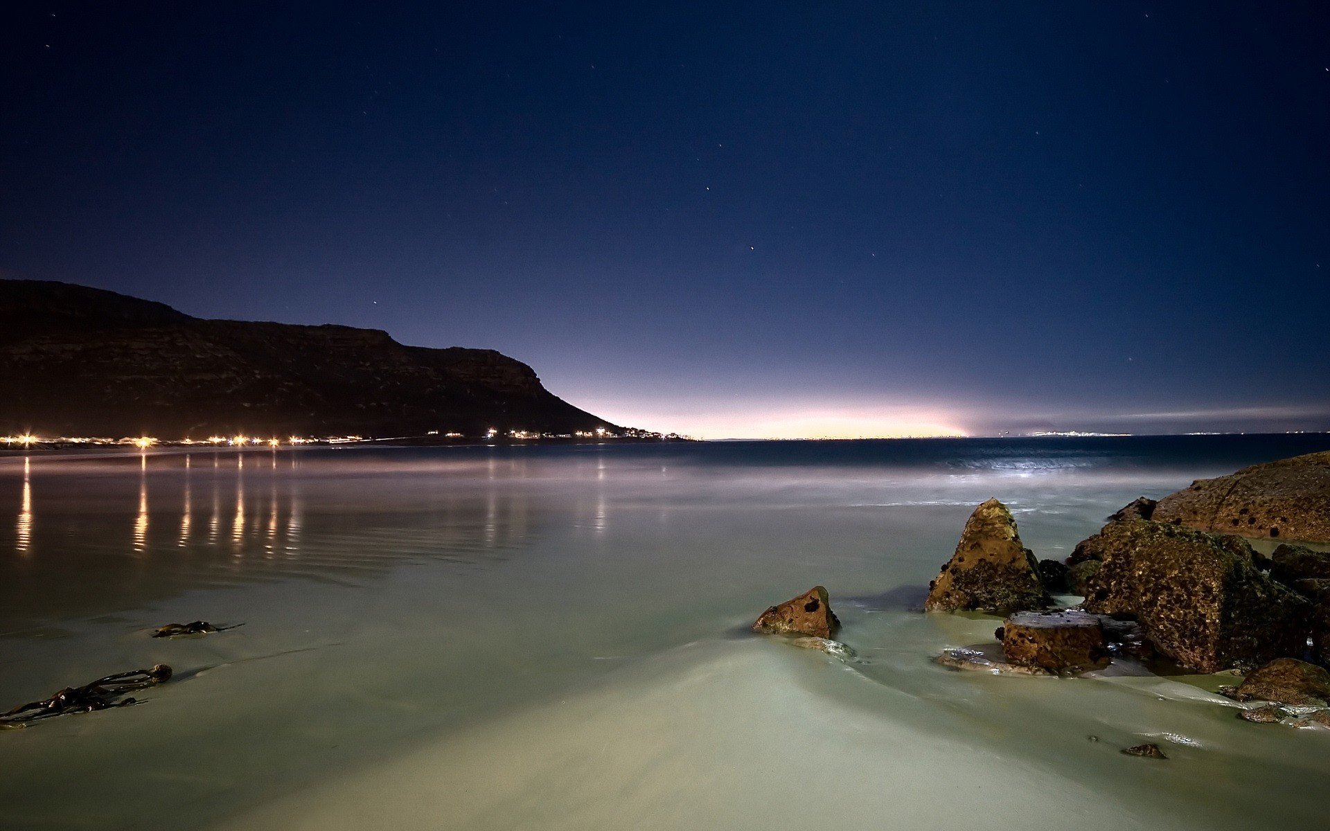 côte soirée pierres lumières