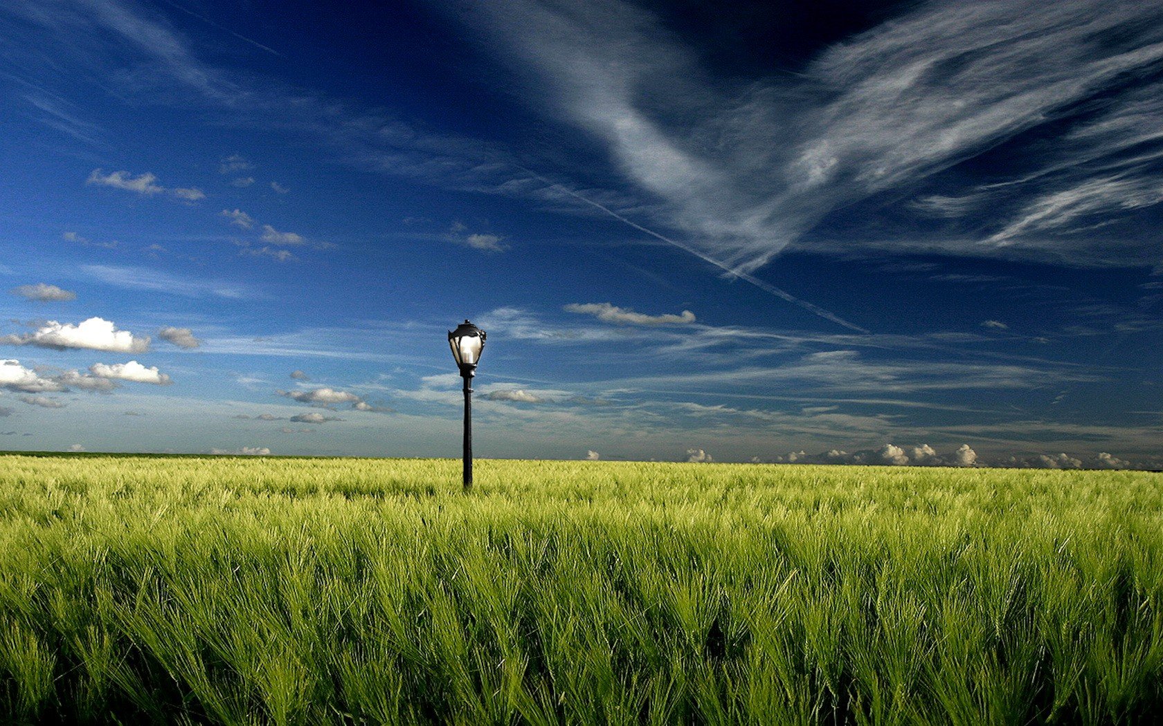 feld laterne wolken