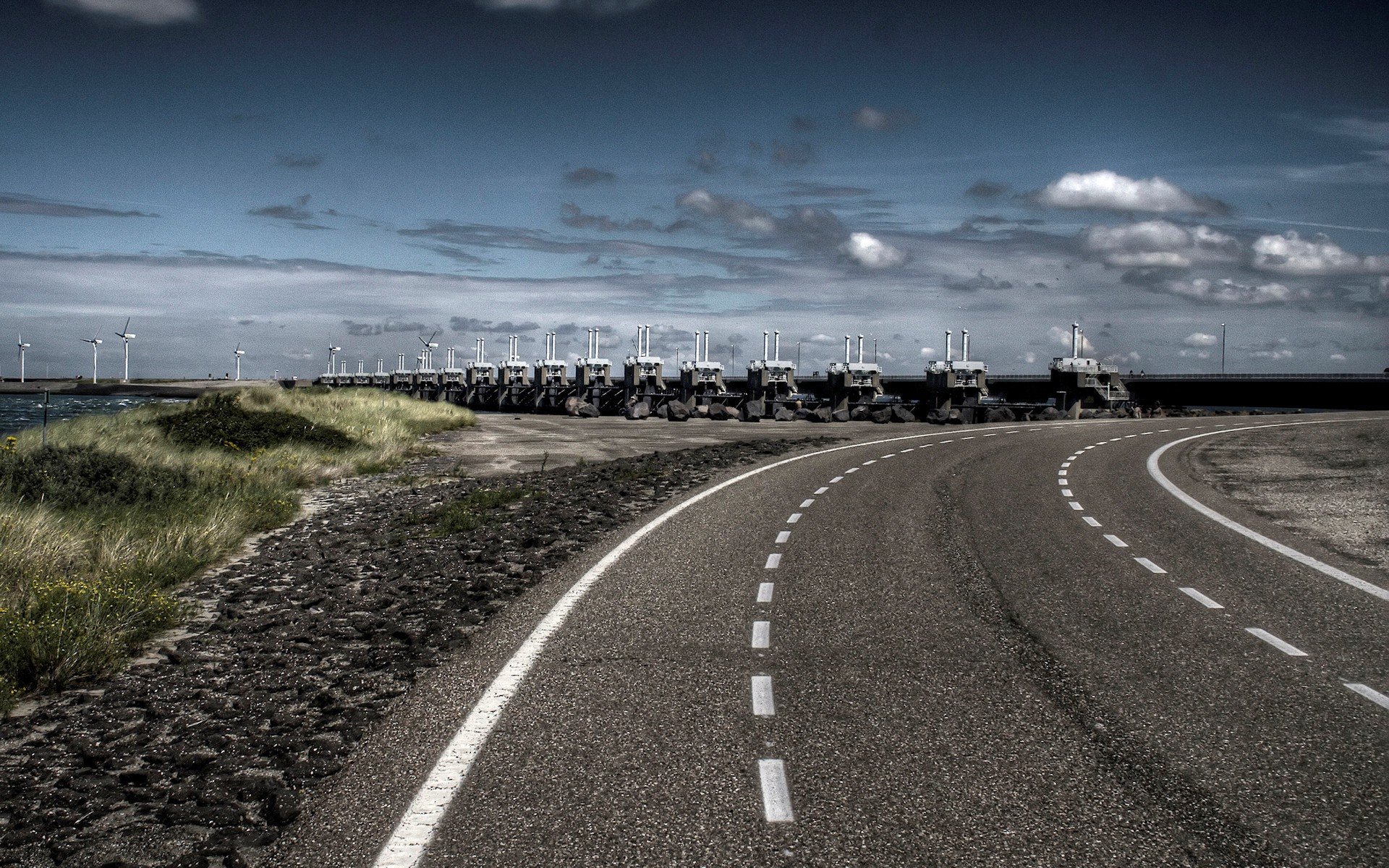 carretera marcado nubes puente