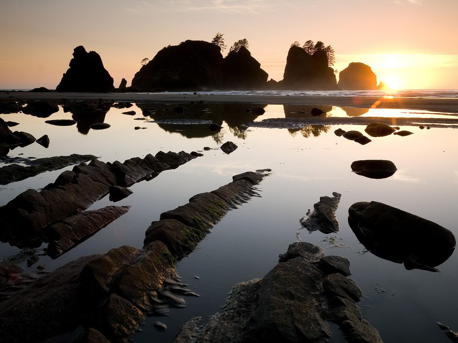 water stones rock sun