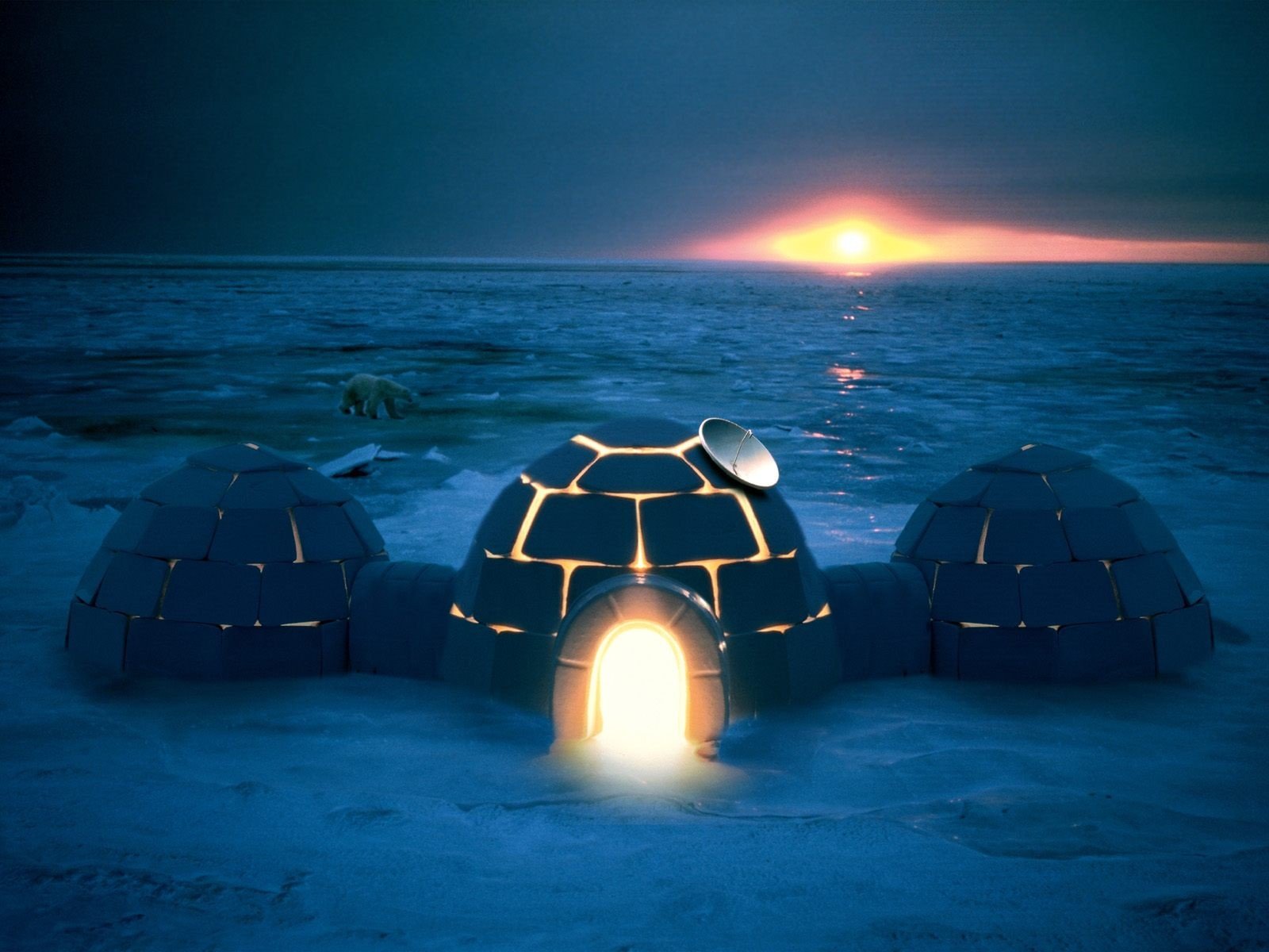 antartico igloo luce