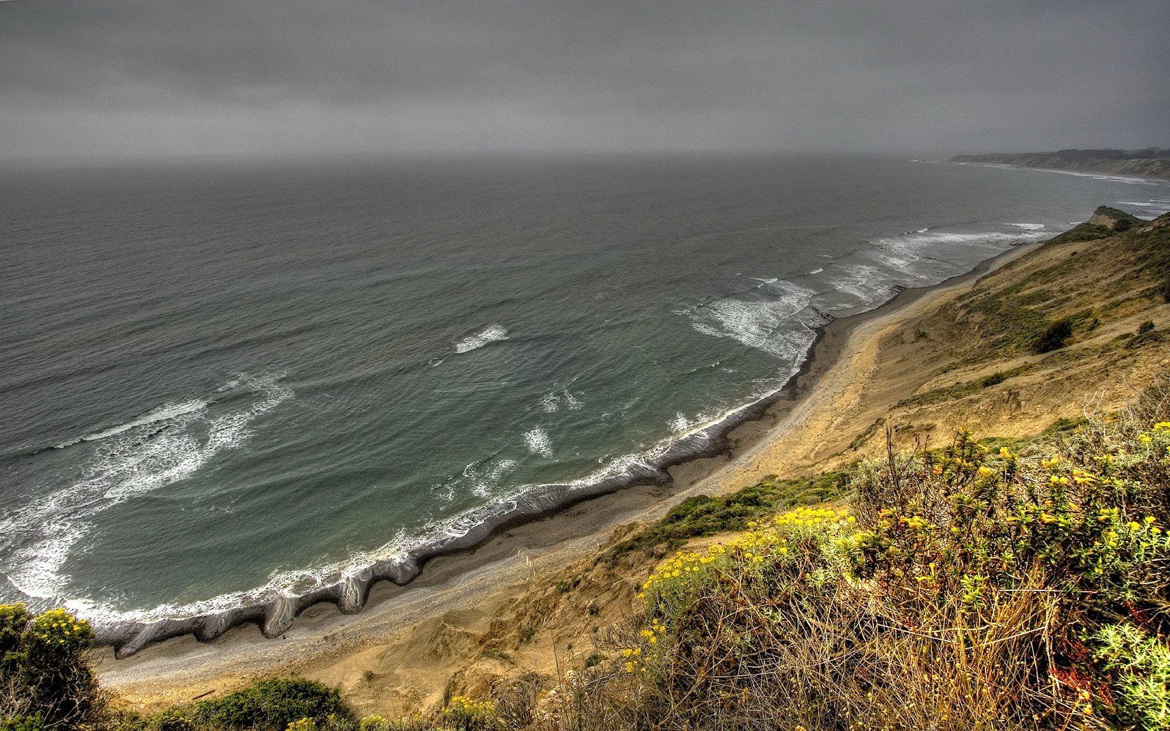 wellen küste meer wolken sturm