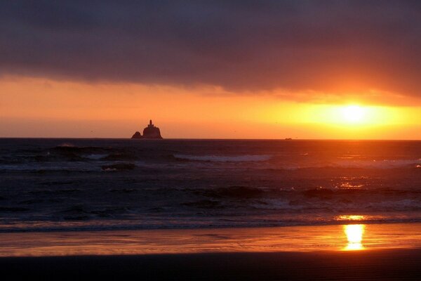 Coucher de soleil sur la mer