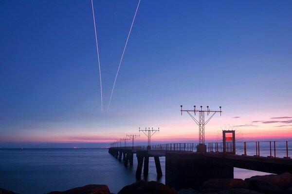 The road in the sky and the road over the water