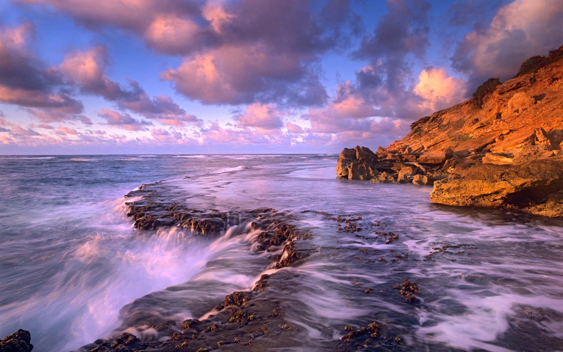 windows 7 sept eau pierres nuages