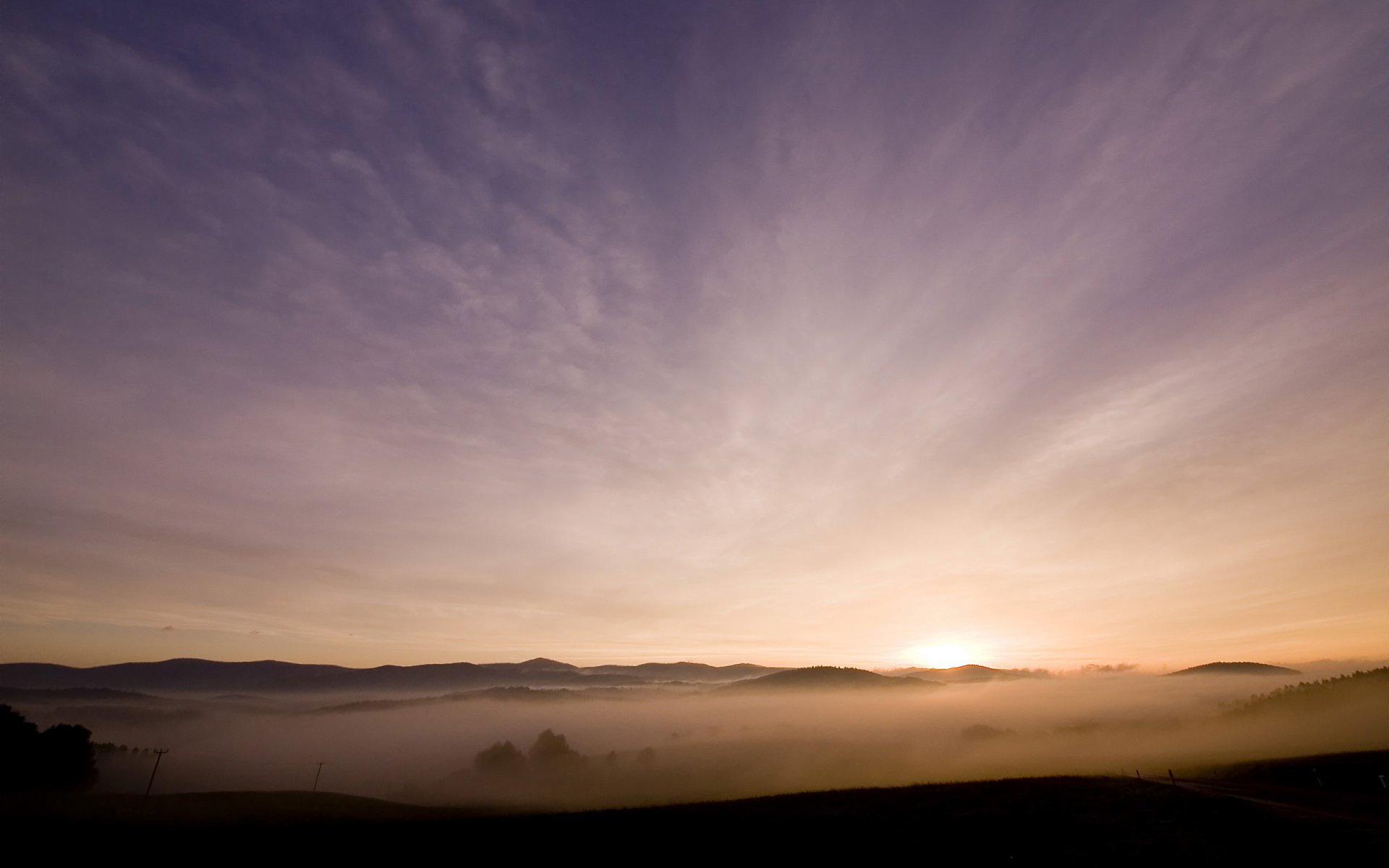 morgen nebel hügel