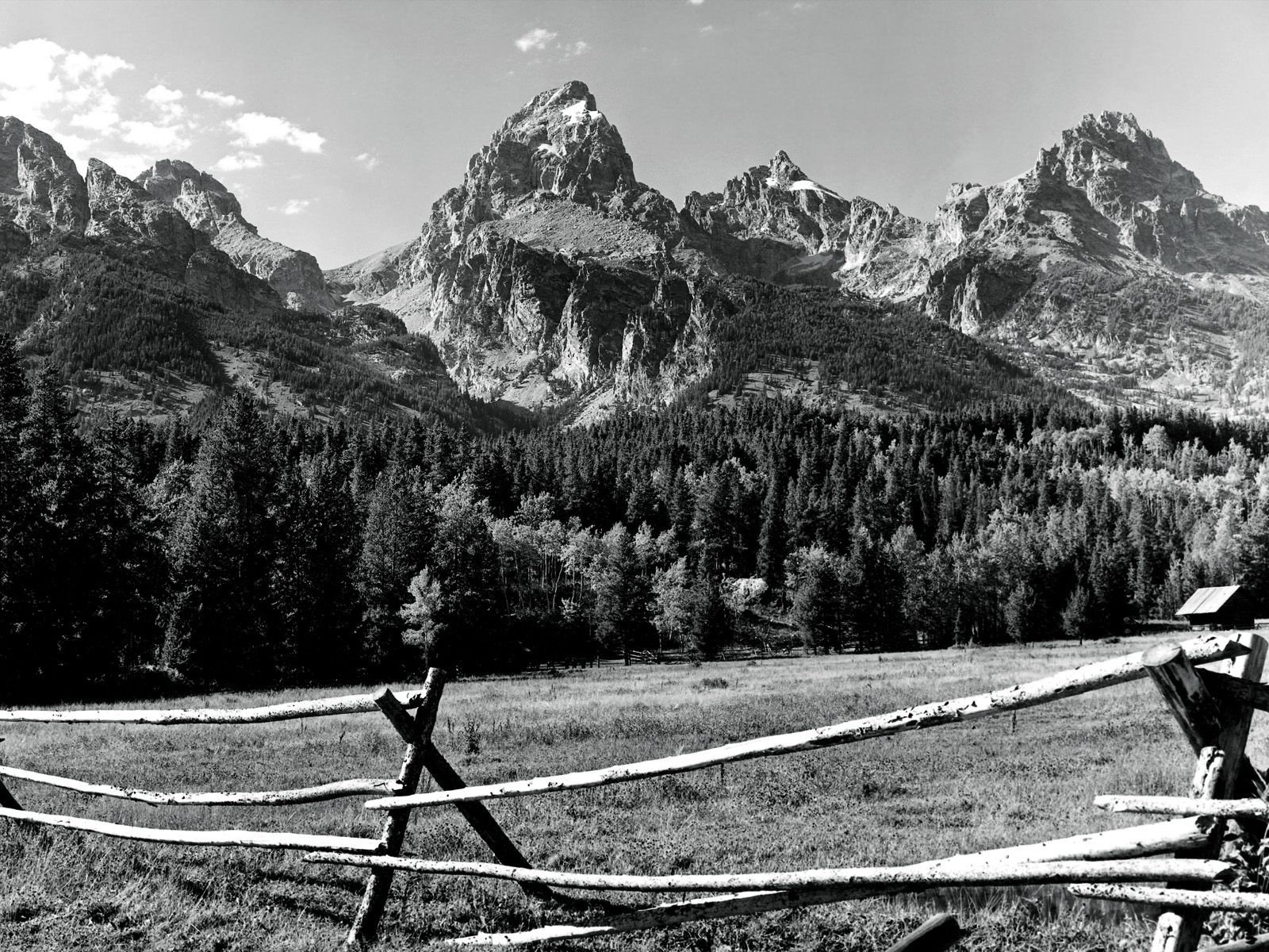 mountain wyoming black and white